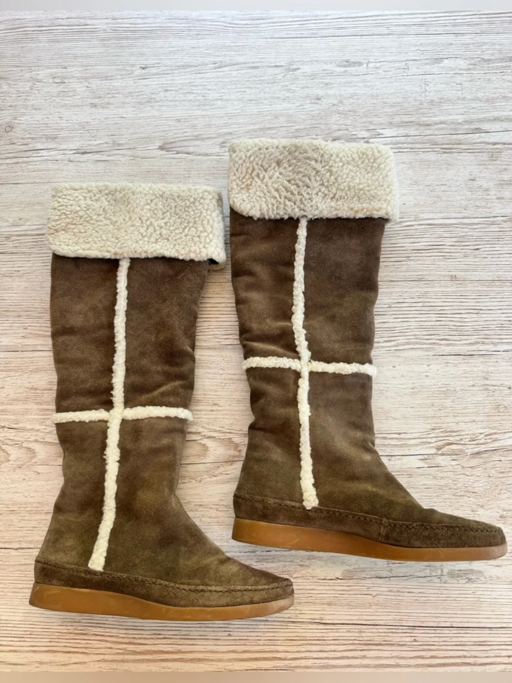MICHAEL Michael Kors Tall Suede Shearling-Lined Boots 7M